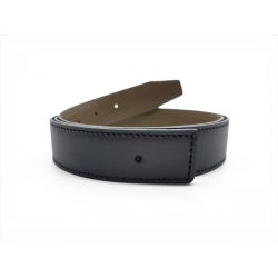Ceinture cuir réversible 30mm compatible boucle H, noir lisse et havane grainé - 5002