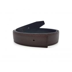 Ceinture cuir réversible, noir lisse et marron grainé - 5002