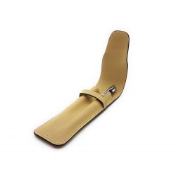 Etui 2 stylos en cuir cafe latte