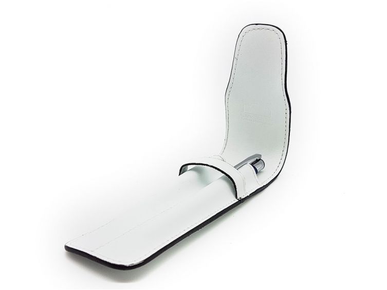 Etui 2 stylos en cuir blanc