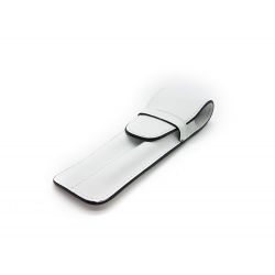 Etui 2 stylos en cuir blanc