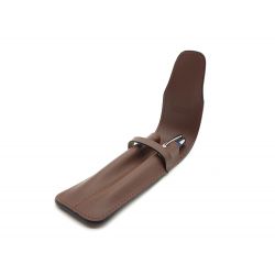 Etui 2 stylos en cuir marron