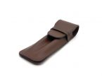 Etui 2 stylos en cuir marron