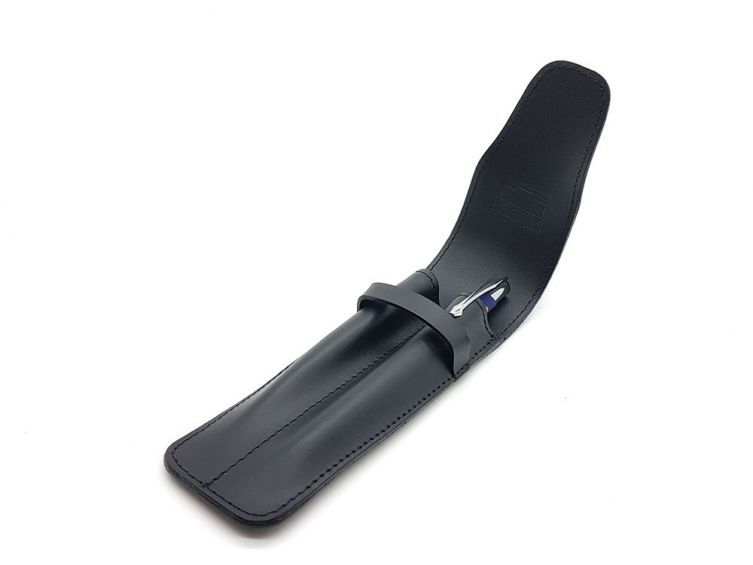 Etui 2 stylos en cuir noir