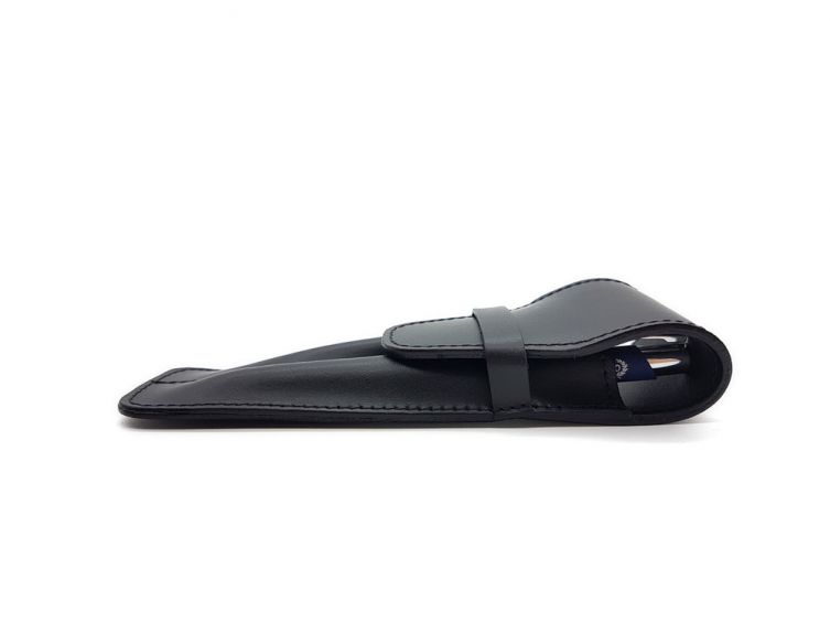 Etui 2 stylos en cuir noir