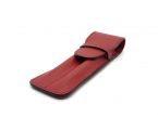 Etui 2 stylos en cuir rouge coquelicot