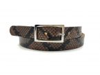 Fine ceinture femme en cuir "python", boucle rectangulaire - 9087 