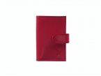 Porte-cartes compact de luxe tout cuir fuchsia fermeture à patte - C1167P