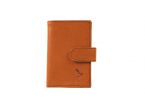 Porte-cartes compact de luxe tout cuir gold fermeture à patte - C1167P