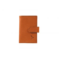 Porte-cartes compact de luxe tout cuir gold fermeture à patte - C1167P