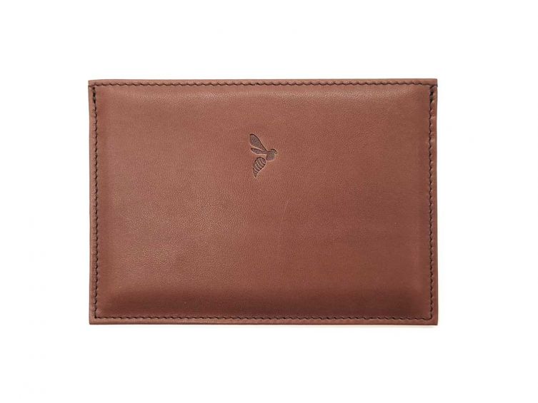 Porte papier auto compact de luxe tout cuir marron - PM-003-01