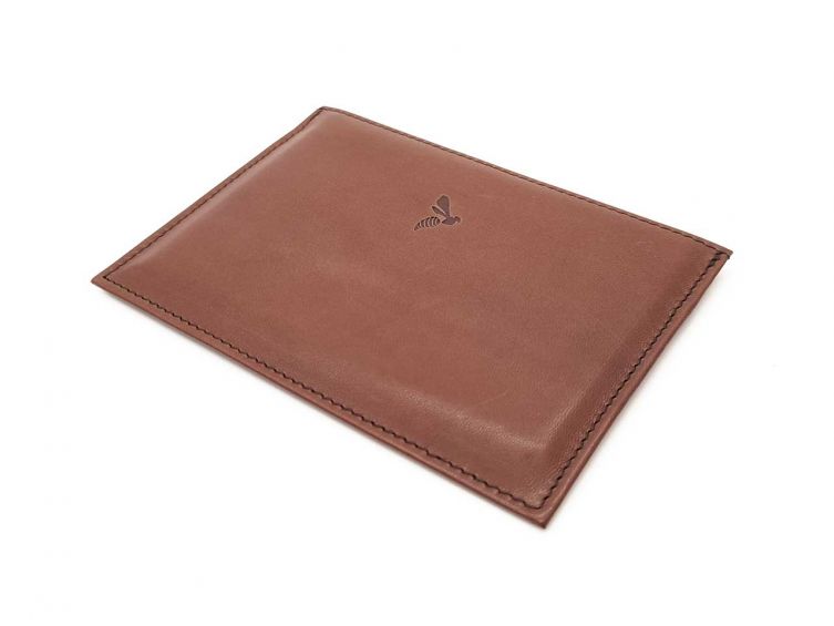 Porte papier auto compact de luxe tout cuir marron - PM-003-01