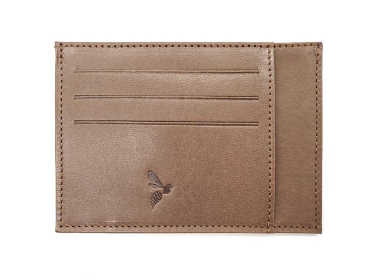 Porte-cartes "ouvert" de luxe tout cuir marron 6 Cartes - PM-013-01 