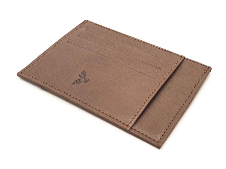 Porte-cartes "ouvert" de luxe tout cuir marron 6 Cartes - PM-013-01 