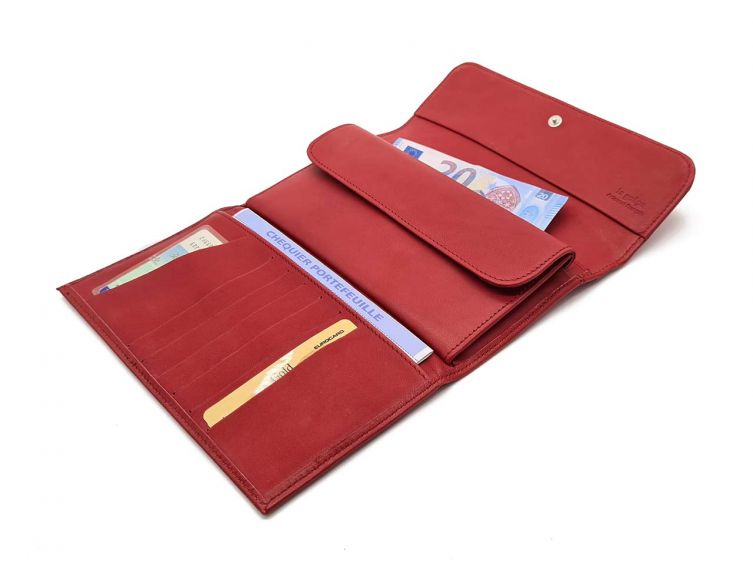 Compagnon luxe en cuir rouge - 20 cm - PM-004-01