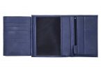 Portefeuille luxe en cuir bleu - 15 cm - PM-019-01