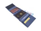 Portefeuille luxe en cuir bleu - 15 cm - PM-019-01