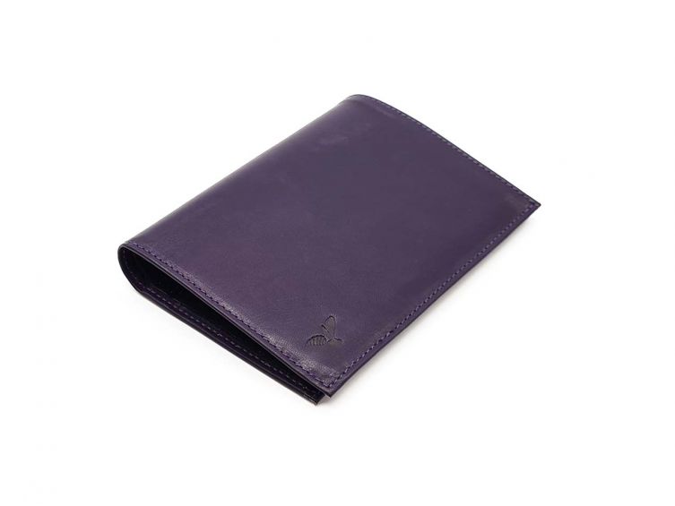 Portefeuille luxe en cuir myrtille - 15 cm - PM-019-01