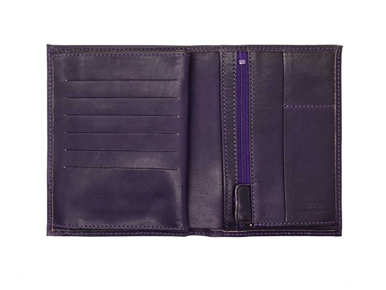 Portefeuille luxe en cuir myrtille - 15 cm - PM-019-01