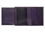 Portefeuille luxe en cuir myrtille - 15 cm - PM-019-01