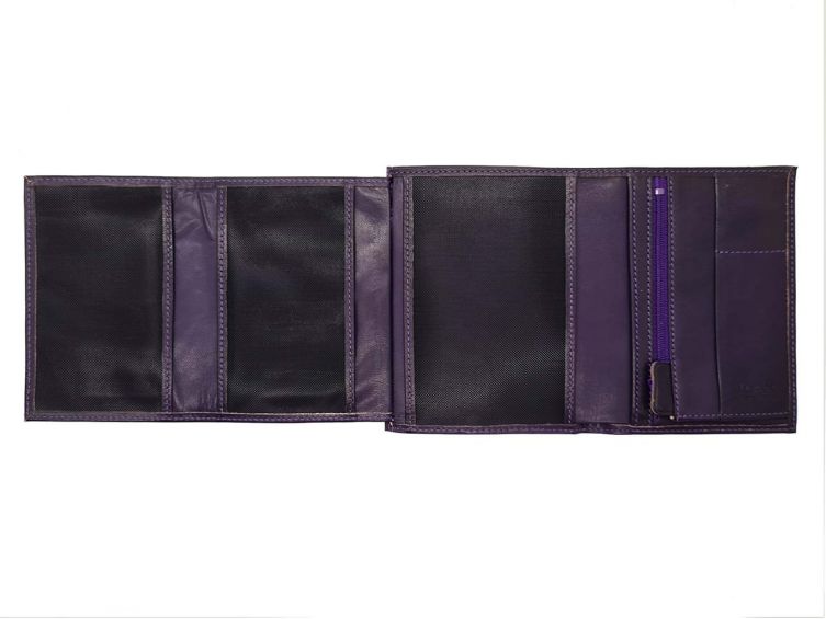 Portefeuille luxe en cuir myrtille - 15 cm - PM-019-01