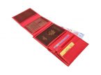 Portefeuille luxe en cuir rouge - 15 cm - PM-019-01