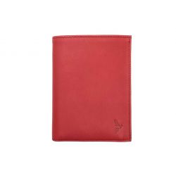 Portefeuille luxe en cuir rouge - 13 cm - PM-028-01