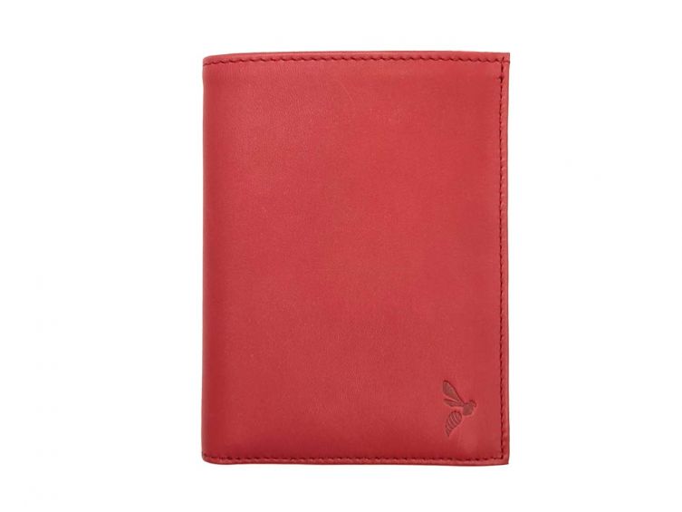 Portefeuille luxe en cuir rouge - 13 cm - PM-028-01