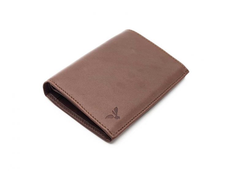 Portefeuille luxe en cuir marron - 13 cm - PM-028-01