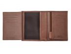Portefeuille luxe en cuir marron - 13 cm - PM-028-01