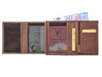 Portefeuille luxe en cuir marron - 13 cm - PM-028-01