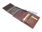 Portefeuille luxe en cuir marron - 13 cm - PM-028-01