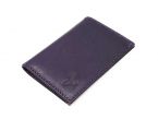 Porte-cartes minimaliste de luxe tout cuir myrtille 2 Cartes - PM-017-01 