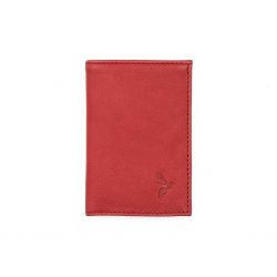 Porte-cartes minimaliste de luxe tout cuir rouge 2 Cartes - PM-017-01 