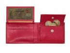 Porte monnaie à l'italienne de luxe 3 volets tout cuir fuchsia - PM-036-01