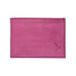 Porte monnaie à l'italienne de luxe 3 volets tout cuir rose lilas - PM-036-01