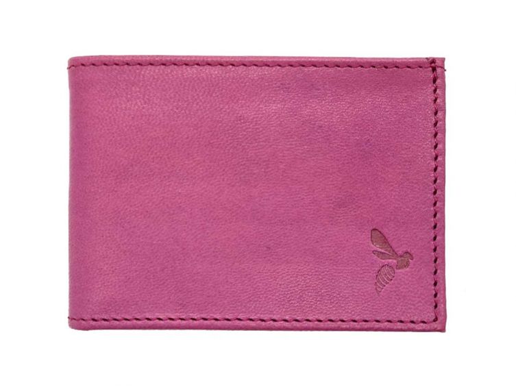 Porte monnaie à l'italienne de luxe 3 volets tout cuir rose lilas - PM-036-01