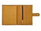Portefeuille "Luxe" en cuir marron gold avec patte - 15 cm 4 volets - PM-020-01
