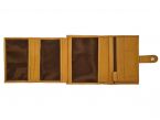 Portefeuille "Luxe" en cuir marron gold avec patte - 15 cm 4 volets - PM-020-01