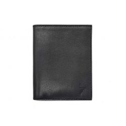 Fin portefeuille "Luxe" en cuir noir protège l'essentiel - 12 cm - PM-021-01