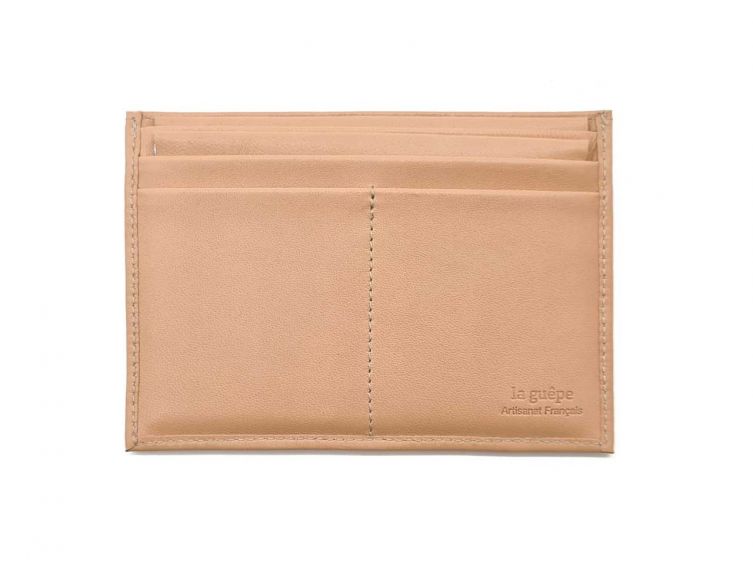 Porte papier auto compact "Luxe" tout cuir nude - PM-003-01
