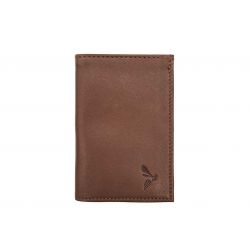 Porte-cartes compact "Luxe" tout cuir marron - PM-038-01