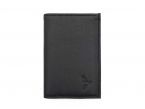 Porte-cartes compact "Luxe" tout cuir noir - PM-038-01
