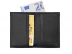Porte-cartes compact "Luxe" tout cuir noir - PM-038-01