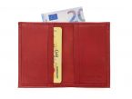 Porte-cartes compact "Luxe" tout cuir rouge - PM-038-01