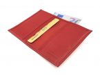 Porte-cartes compact "Luxe" tout cuir rouge - PM-038-01