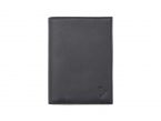 Portefeuille "Luxe" en cuir noir - 13 cm, 2 volets - PM-001-01