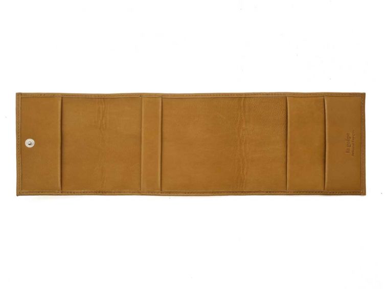 Porte chéquier "Luxe" tout cuir Gold - talon latéral - PM-030-01