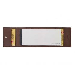 Porte chéquier "Luxe" tout cuir marron - talon latéral - PM-030-01