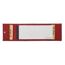 Porte chéquier "Luxe" tout cuir rouge - talon latéral - PM-030-01
